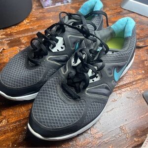 Nike Lunarglide 3 running shoes athletic sneakers in blue and black 7.5 38 teal